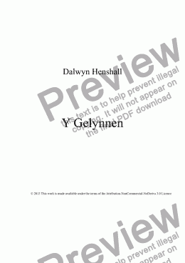 page one of Y Gelynnen