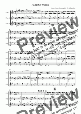 page one of Radetzky March for Flute Trio