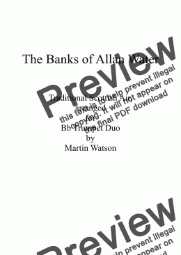 page one of Banks of Allan Water, The; for Trumpet Duo