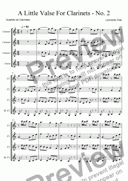 page one of A Little Valse for Clarinets - No. 2