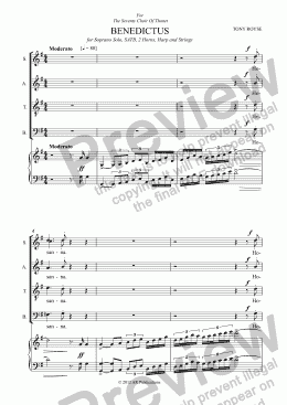 page one of Benedictus - Vocal Score