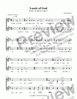 page one of Lamb of God (Pilgrim's Mass)