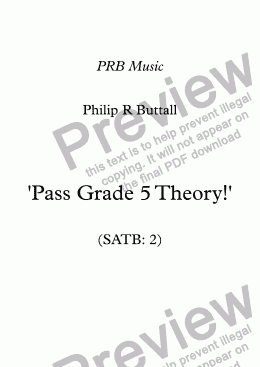 page one of Worksheet: ’Pass Grade 5 Theory!’ - SATB 2 (up to end 2017) 