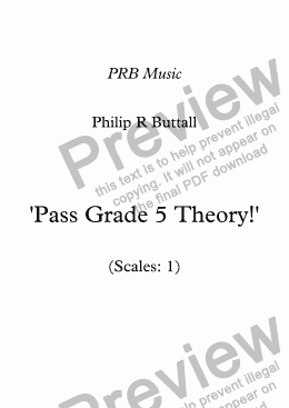 page one of Worksheet: ’Pass Grade 5 Theory!’ - Scales 1