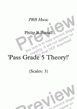 page one of Worksheet: ’Pass Grade 5 Theory!’ - Scales 3