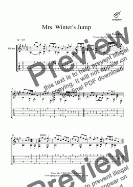 page one of Mrs. Winter’s Jump for solo guitar