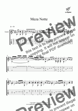 page one of Meza Notte for solo guitar