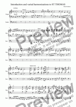 page one of Introduction and varied harmonizations to ST THOMAS