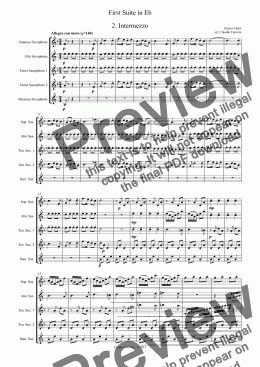 page one of First Suite in Eb - 2. Intermezzo