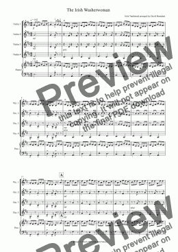 page one of The Irish Washerwoman for Violin Quartet