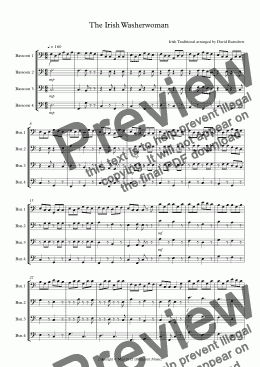 page one of The Irish Washerwoman for Bassoon Quartet