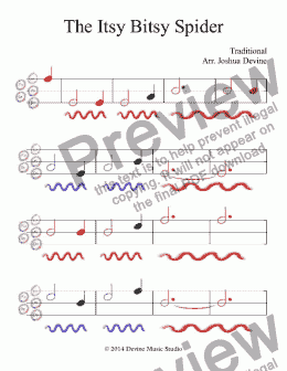 Itsy Bitsy Spider: Bass Guitar Tab and Sheet Music