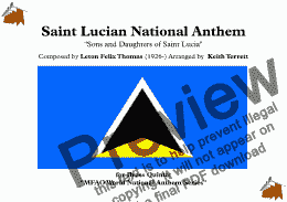 page one of Saint Lucian National Anthem (Sons and Daughters of Saint Lucia) for Brass Quintet (MFAO World National Anthem Series)