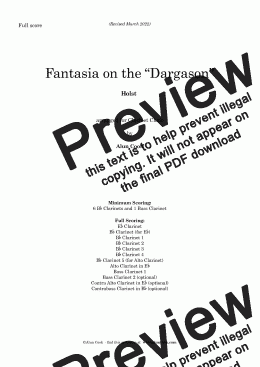 page one of Fantasia on The Dargason (Clarinet Choir)