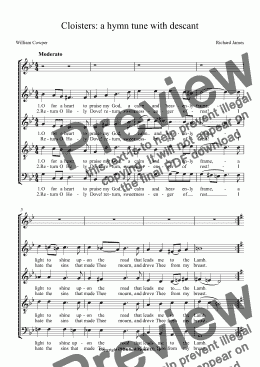 page one of Cloisters: a hymn tune with descant