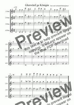 page one of Glorwürd`ge Königin Floetenquartett