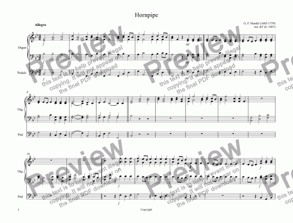 Hornpipe - Organ - Download Sheet Music PDF file