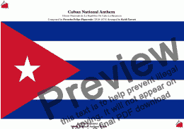page one of Cuban National Anthem (Himno Nacionale de La Repùblica De Cuba La Bayamesa) for Brass Quintet  MFAO World National Anthem Series