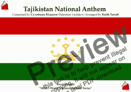 page one of Tajikistan National Anthem for Brass Quintet (MFAO World National Anthem Series)