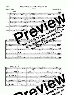 page one of Mendelssohn - String Symphony No.6 in E flat