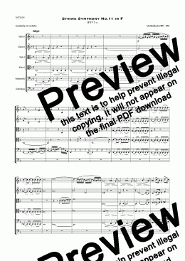 page one of Mendelssohn - String Symphony No.11 in F