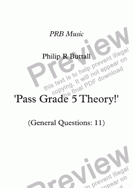 page one of Worksheet: ’Pass Grade 5 Theory!’ - General Questions 11