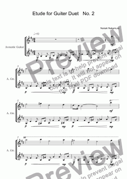 page one of Etude for Guiter Duet   No. 2