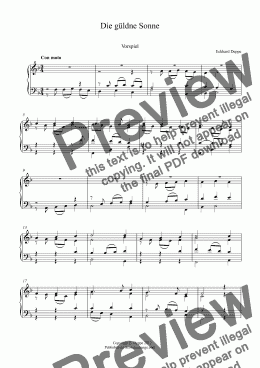 page one of ’Die güldne Sonne voll Freud und Wonne’ Choral Vorspiel ( Band VII)