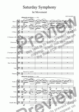 page one of Saturday Symphony - Movement No.1