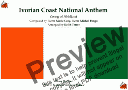 page one of Ivorian (Ivory Coast) National Anthem (Song of Abidjan-L’ Abidjanaise) for Brass Quintet (World National Anthem Series)