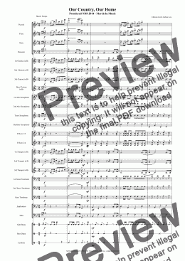 page one of Our Country, Our Home Premiered NDP 2014 - March In Music