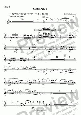 page one of Tschaikowsky, Suite Nr. 1, op. 43 – fl2