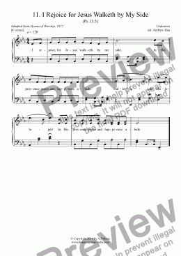 page one of I Rejoice for Jesus Walketh by My Side - Easy Piano 11