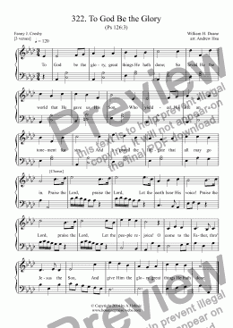 page one of To God Be the Glory - Easy Piano 322