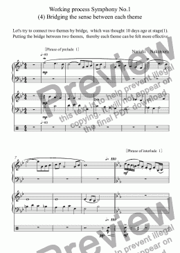 page one of Working process Symphony No.1  (4) Bridging the sense between each theme
