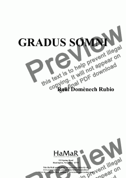 page one of GRADUS SOMNI