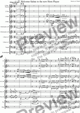 page one of Welcome-Salute to the new Horn Player