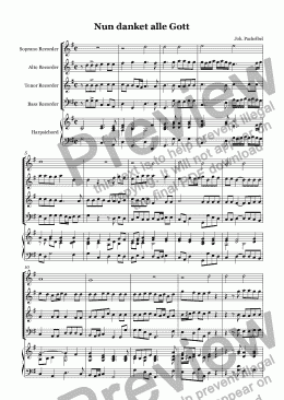 page one of Nun danket alle Gott (Pachelbel)