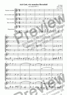 page one of Ach Gott, wie manches Herzeleid (Bach)