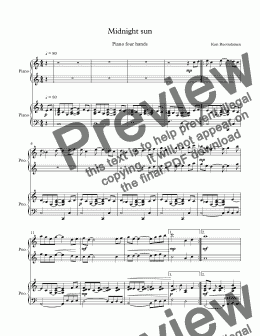 page one of Midnight sun for Piano Duet