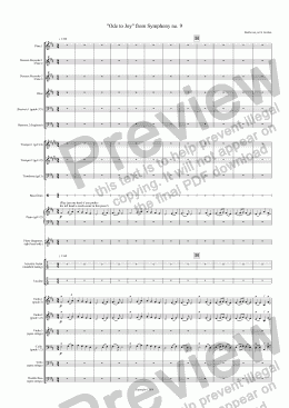 page one of "Ode to Joy" from Symphony no. 9