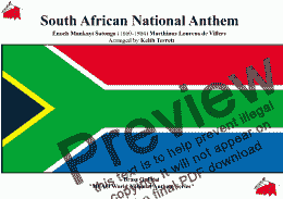 page one of South African National Anthem for Brass Quintet (MFAO World National Anthem Series)