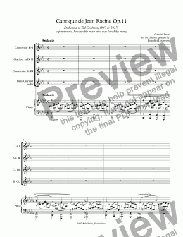 page one of Cantique de Jean Racine Op.11