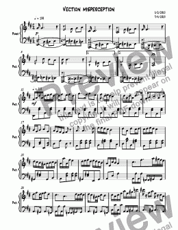 page one of Ragtime #118 in D Major Vection misperception