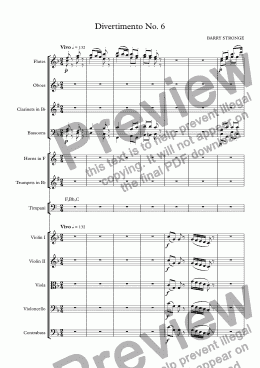 page one of Divertimento No. 6