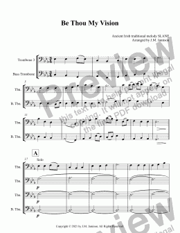 page one of Be Thou My Vision (trombone quartet)