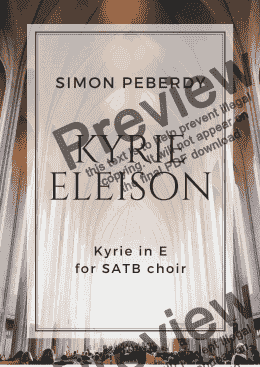 page one of Kyrie Eleison (2013) in E major for SATB choir by Simon Peberdy