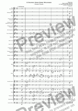 page one of O Sacred Head Sore Wounded   - Passion Chorale 