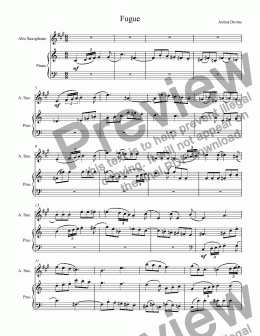 page one of Fugue for saxophone and piano