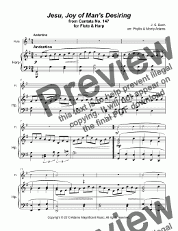 page one of Jesu, Joy of Man’s Desiring for Flute & Harp